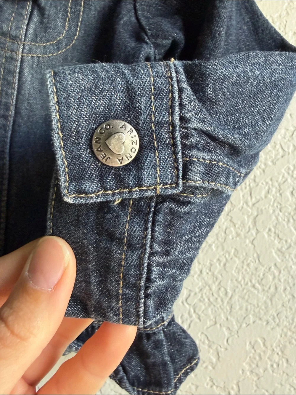 Arizona Jean Company Dark Denim Jean Jacket in Deep Blue
